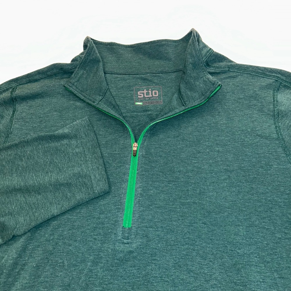 Stio Pullover Quarter Zip Performance Shirt Mens XXL Green Heathered FW22LEN1